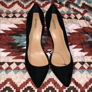 Express suede heels